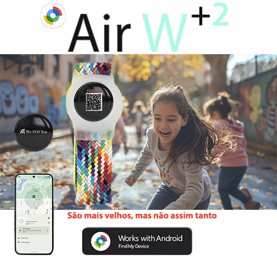Air W+2. Pulseira de localização para crianças e adolescentes com ajuste ao pulso e GPS
