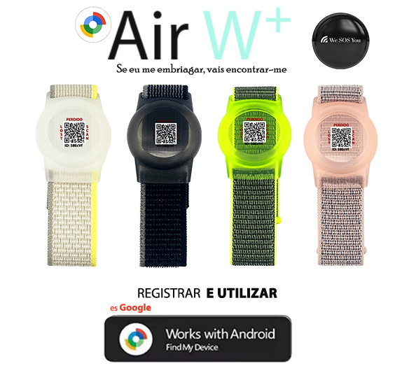 Air W+ Pulseira de localização para adolescentes a partir dos 9 anos, com 14 autocolantes incluídos