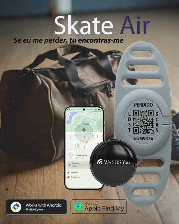 SKATE AIR Tag localizador GPS para mochilas e acessórios