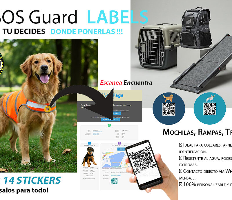 ETIQUETAS LOCALIZADORES DE EMERGENCIA PARA MASCOTAS