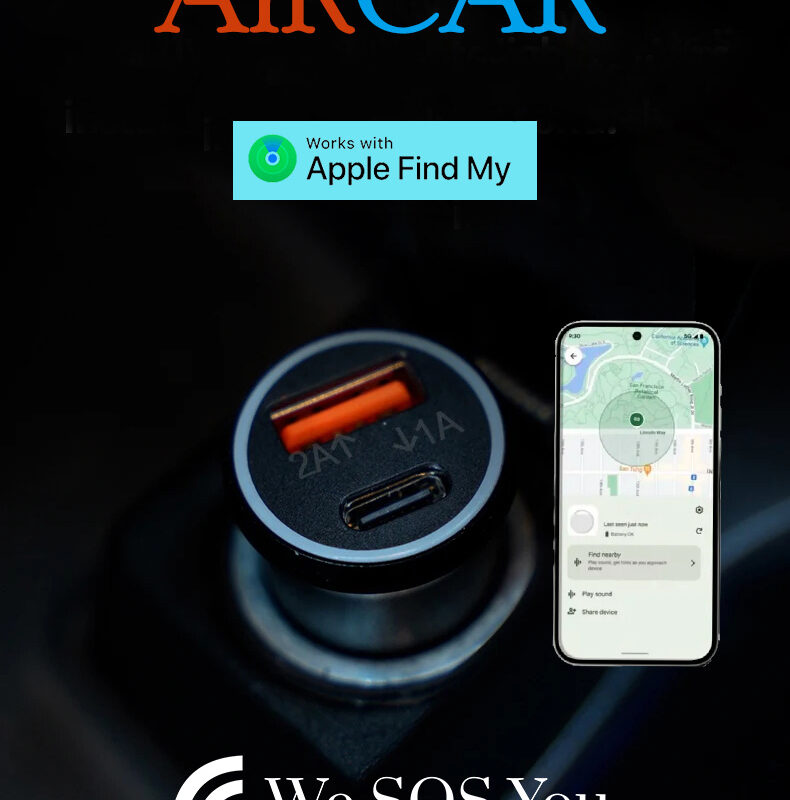 AIR CAR: localizzatore GPS antifurto per auto, compatibile con Apple Find My