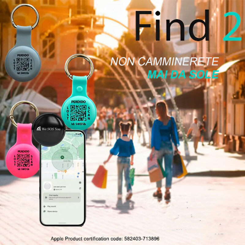 FIND 2. CIONDOLO LOCALIZZATORE PER BAMBINI CON GPS