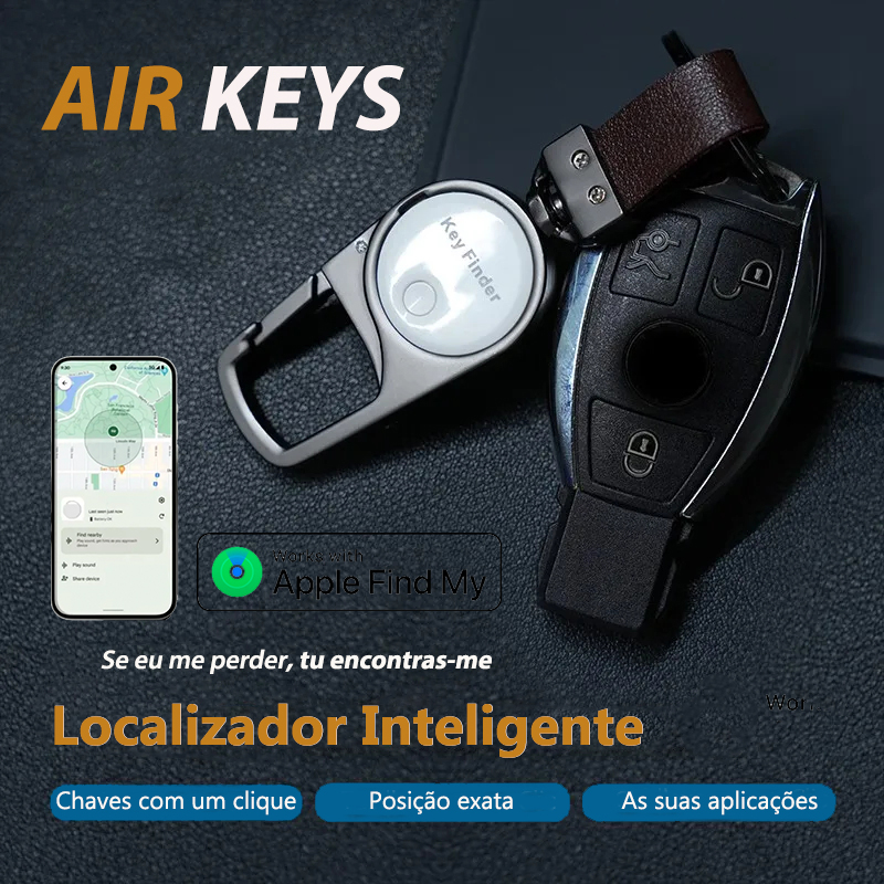 AIR KEYS Tag Localizador GPS para porta-chaves compatível com o Apple Find My