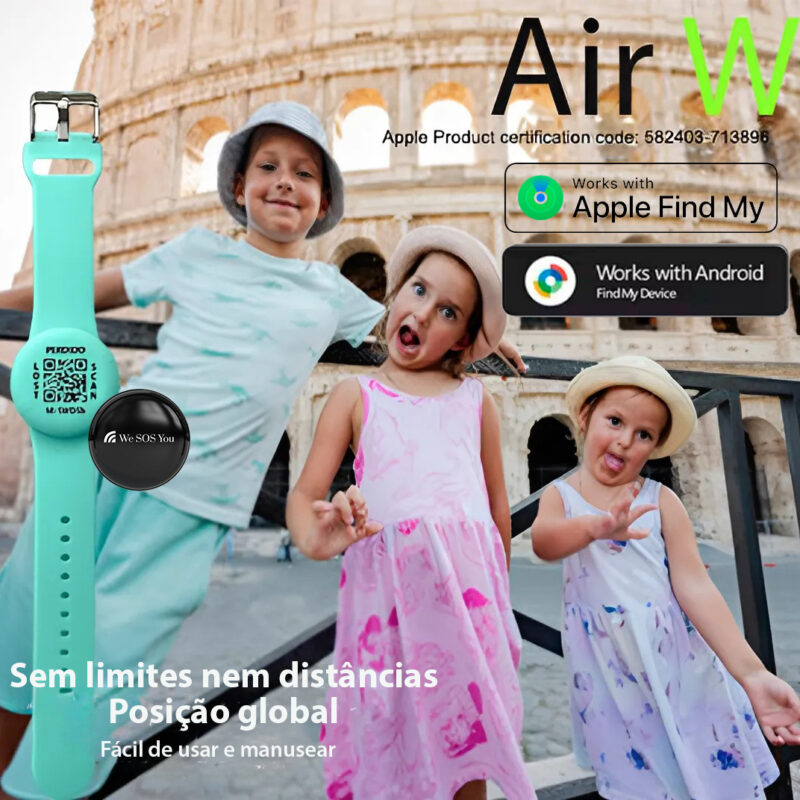 Air W. GPS Pulseira de localização para crianças