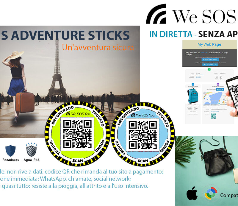 ADESIVO SOS DEL SERVIZIO DI LOCALIZZAZIONE DI EMERGENZA PER LA VITA QUOTIDIANA, I VIAGGI E IL TEMPO LIBERO